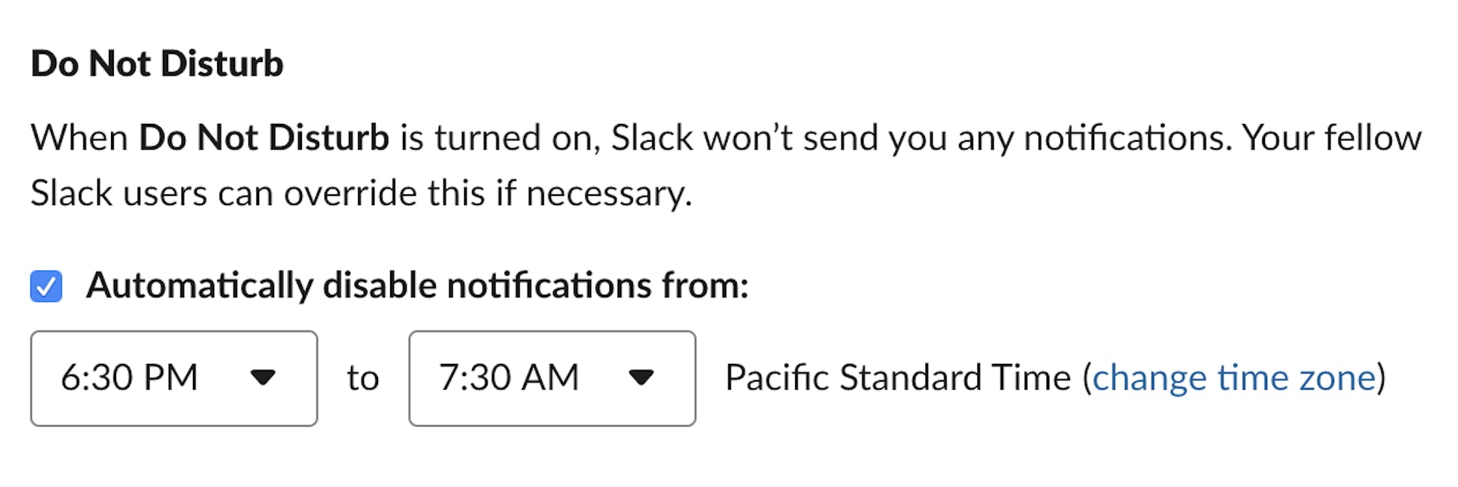 Slack Notification Settings